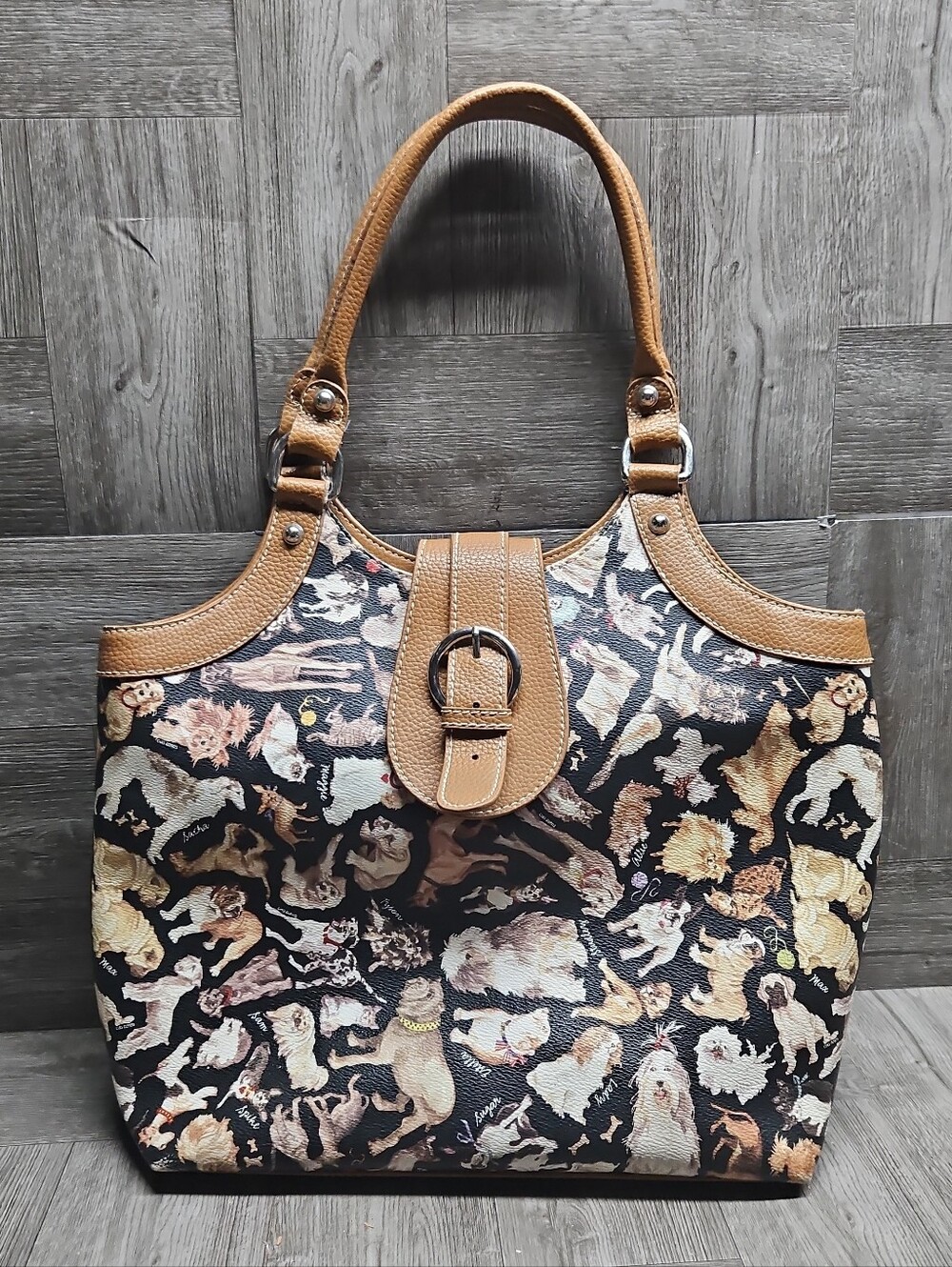 Ladies SYDNEY LOVE Tote Handbag Dog Theme